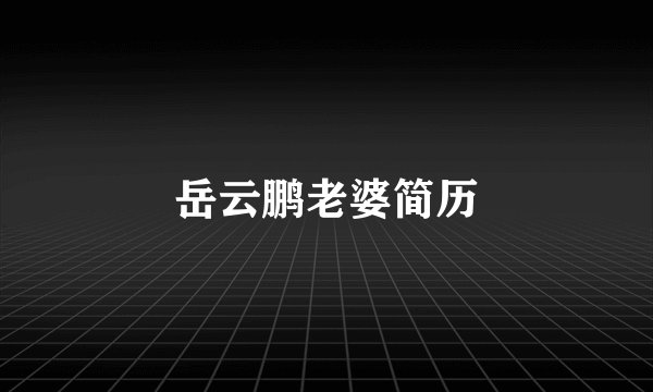岳云鹏老婆简历