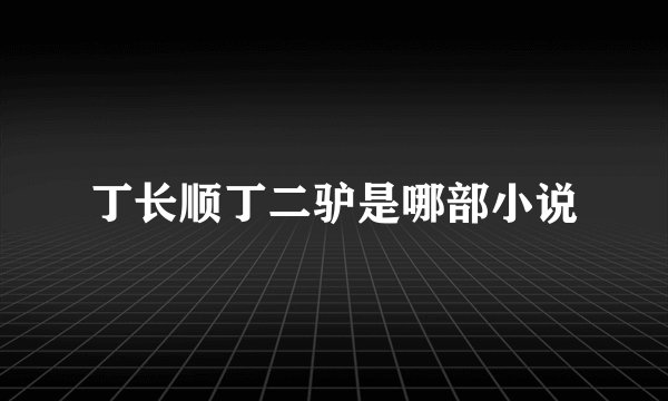丁长顺丁二驴是哪部小说
