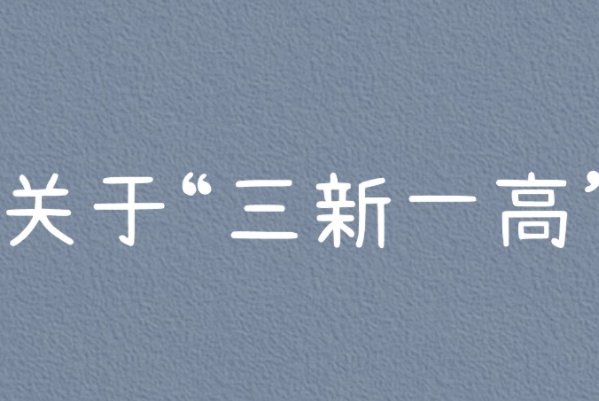 三新一高指什么？