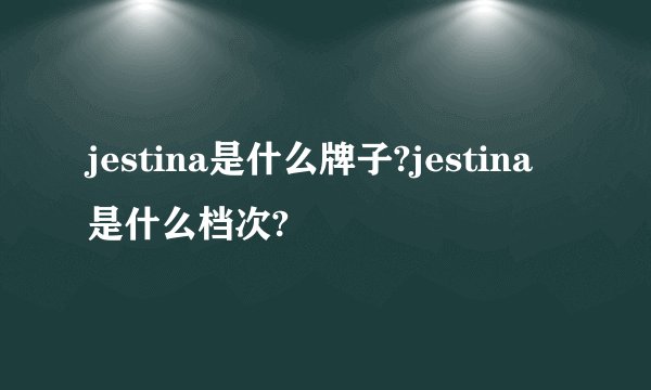 jestina是什么牌子?jestina是什么档次?
