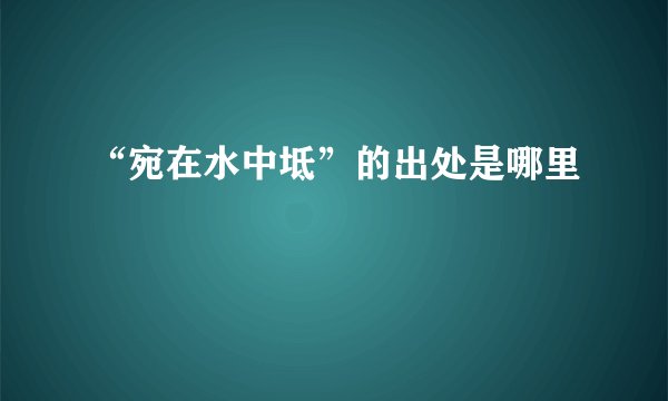 “宛在水中坻”的出处是哪里