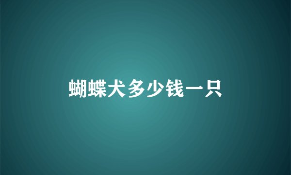 蝴蝶犬多少钱一只