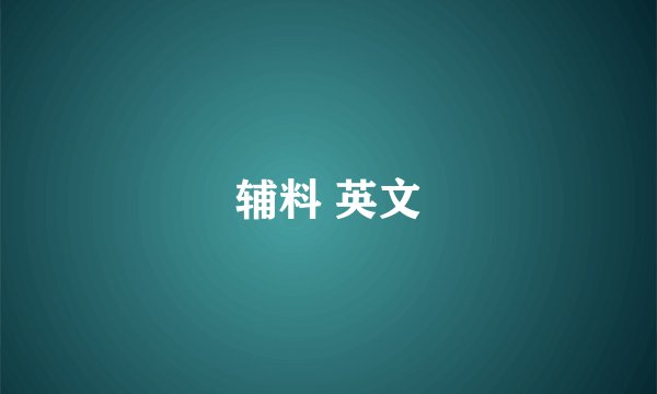 辅料 英文