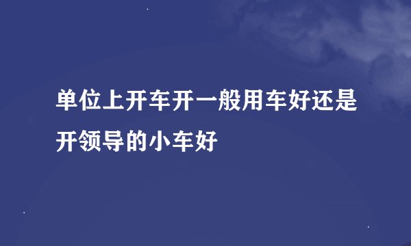 单位上开车开一般用车好还是开领导的小车好