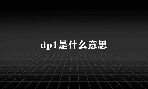 dp1是什么意思