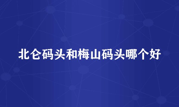 北仑码头和梅山码头哪个好