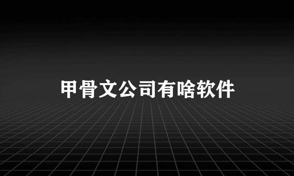 甲骨文公司有啥软件