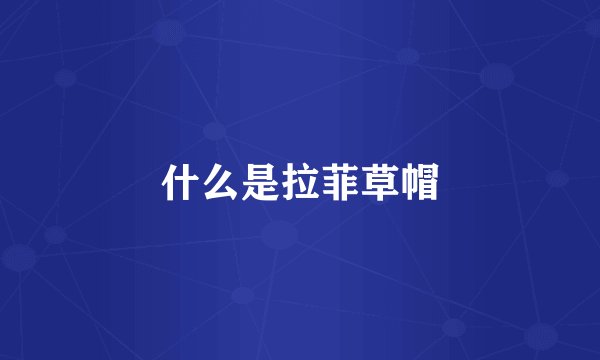 什么是拉菲草帽