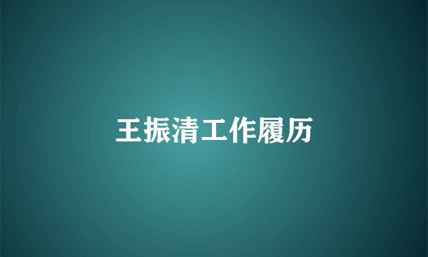 王振清工作履历