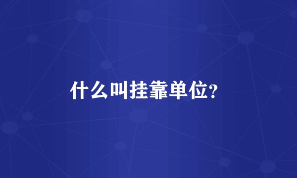 什么叫挂靠单位？
