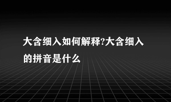 大含细入如何解释?大含细入的拼音是什么