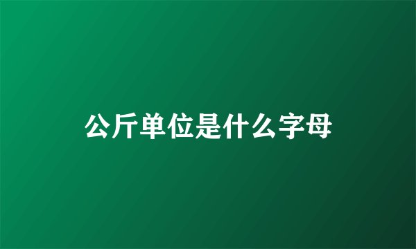 公斤单位是什么字母