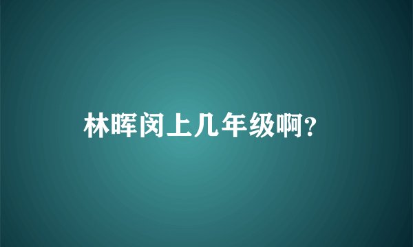 林晖闵上几年级啊？