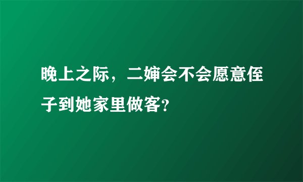 晚上之际,二婶会不会愿意侄子到她家里做客?