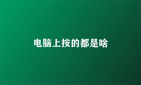 电脑上按的都是啥