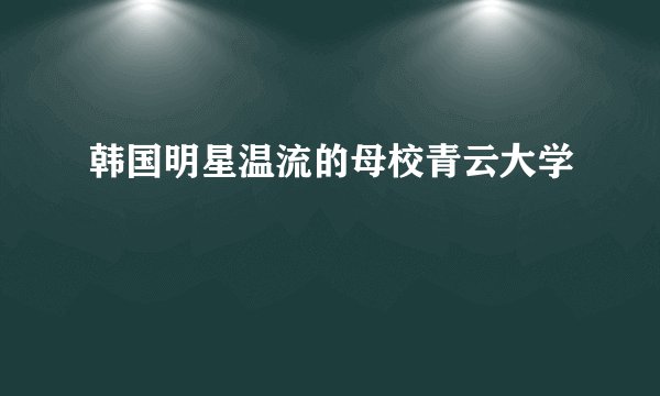 韩国明星温流的母校青云大学