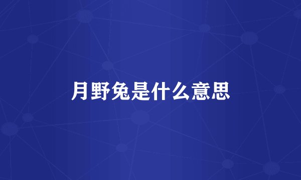 月野兔是什么意思