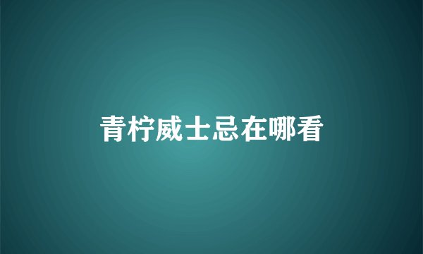 青柠威士忌在哪看