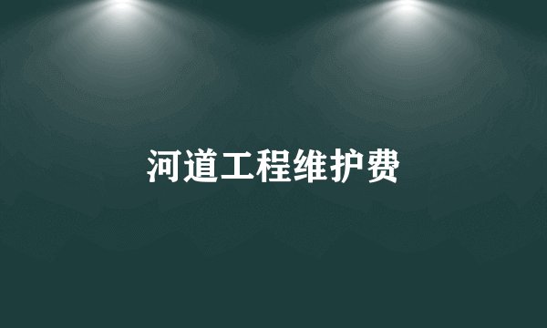 河道工程维护费