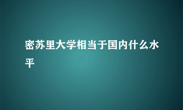 密苏里大学相当于国内什么水平