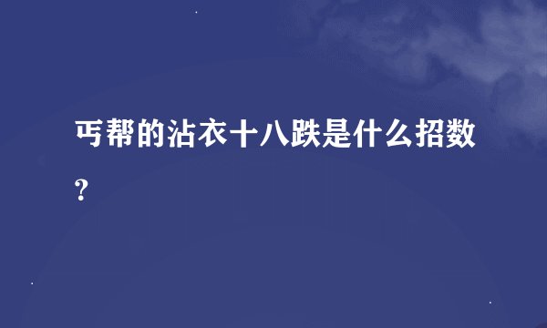 丐帮的沾衣十八跌是什么招数？