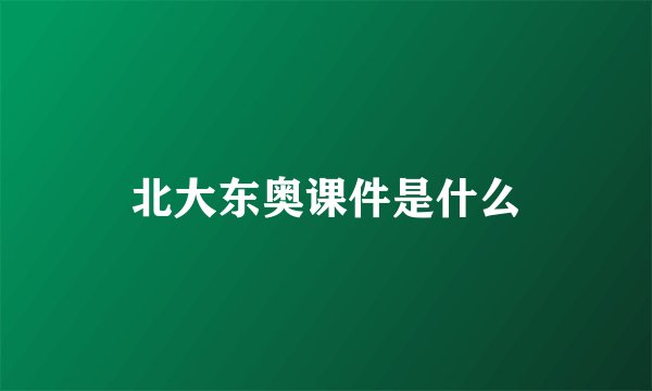 北大东奥课件是什么