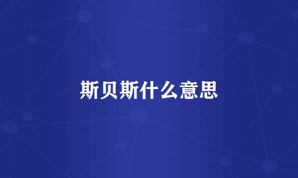 斯贝斯什么意思