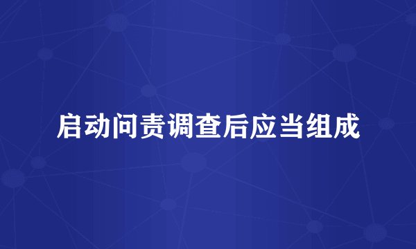 启动问责调查后应当组成