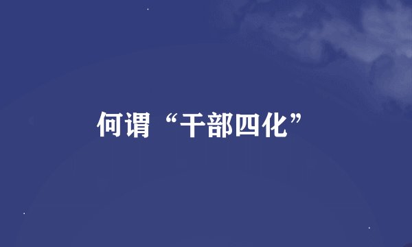 何谓“干部四化”