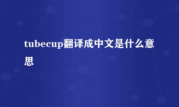 tubecup翻译成中文是什么意思