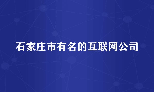 石家庄市有名的互联网公司