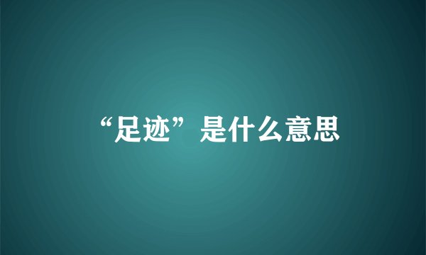 “足迹”是什么意思