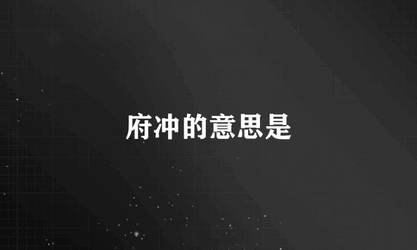 府冲的意思是