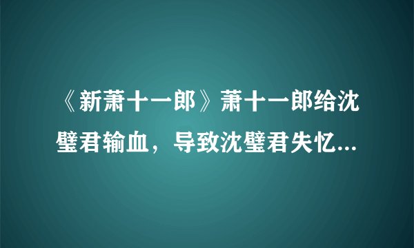 《新萧十一郎》萧十一郎给沈璧君输血，导致沈璧君失忆，然后剧透说沈璧君去找连城璧了，那时候沈璧君只记