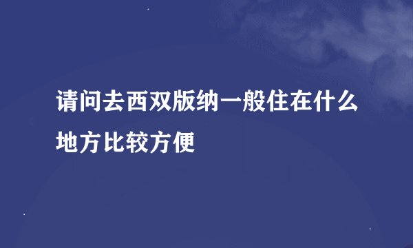 请问去西双版纳一般住在什么地方比较方便