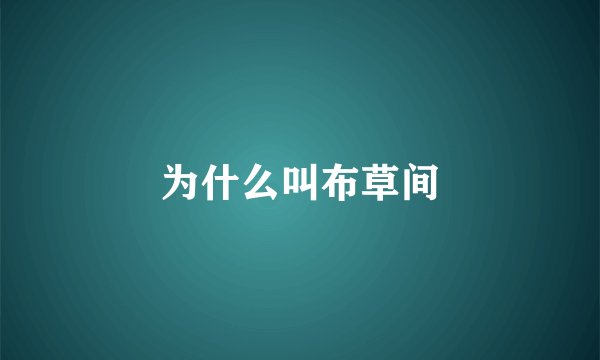 为什么叫布草间
