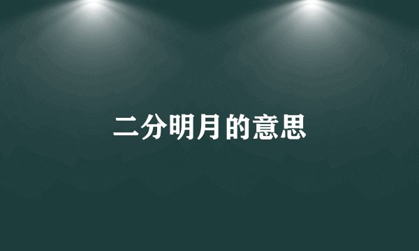 二分明月的意思