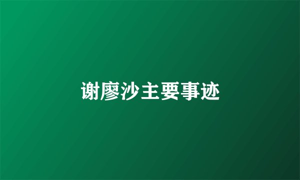 谢廖沙主要事迹