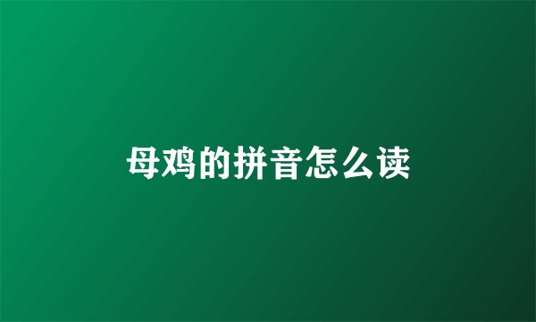 母鸡的拼音怎么读