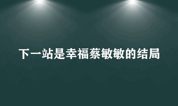 下一站是幸福蔡敏敏的结局