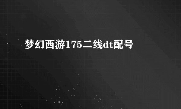 梦幻西游175二线dt配号