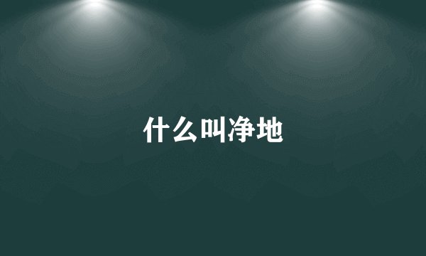什么叫净地