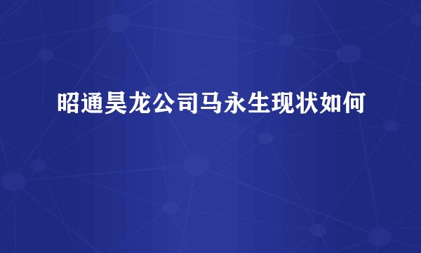 昭通昊龙公司马永生现状如何