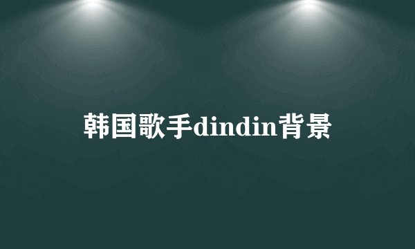 韩国歌手dindin背景