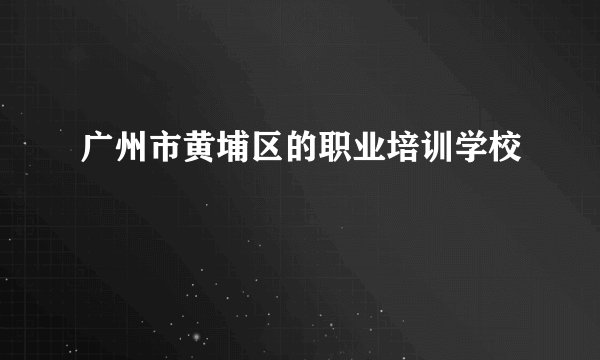 广州市黄埔区的职业培训学校