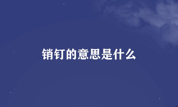 销钉的意思是什么