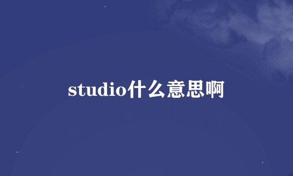 studio什么意思啊