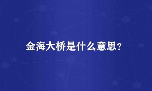 金海大桥是什么意思？