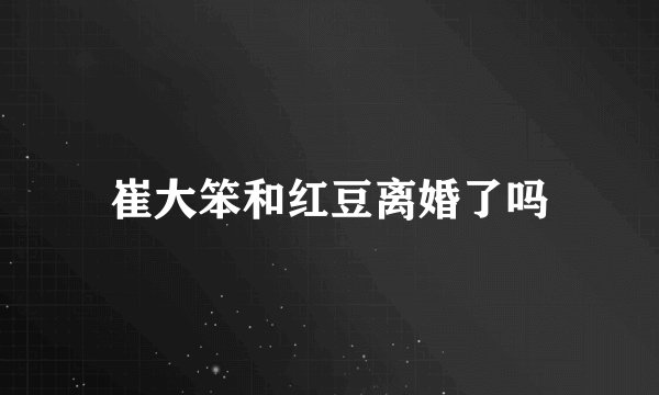 崔大笨和红豆离婚了吗