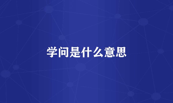 学问是什么意思